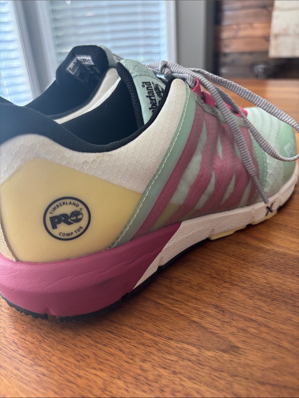 Timberland PRO Radius Comp Toe Pink Green Work Utility Sneaker Shoes Size 8 - Picture 5 of 9